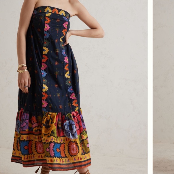 Anthropologie farm rio embroidered maxi dress - Picture 8 of 16